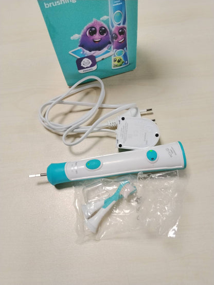 289710 - PHILIPS Sonicare For Kids, furçë dhëmbësh elektrike sonike HX6322/04, për fëmijë 3 vjeç e lart, ngjyrë turkeze, me SmartTimer dhe QuadPacer