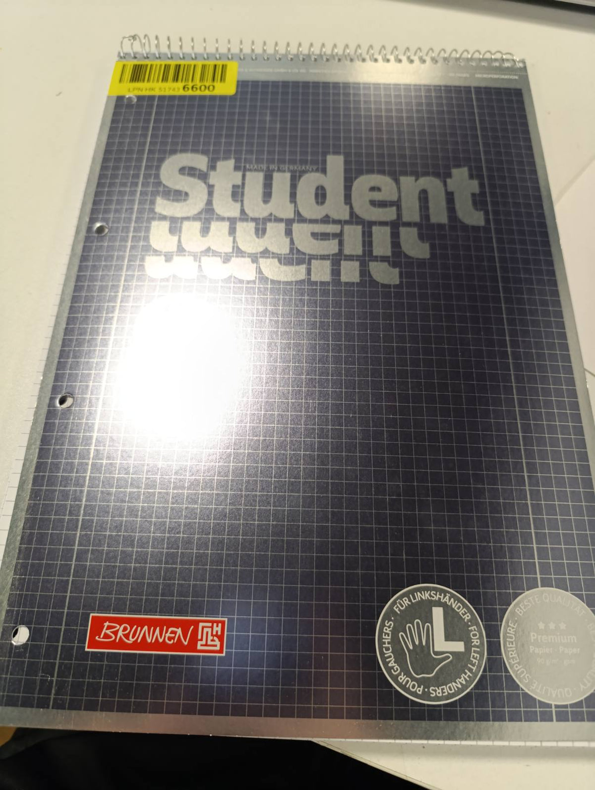310717 - BRUNNEN Spirale Collegeblock A4, 28 vijëzim, 80 fletë, antracit