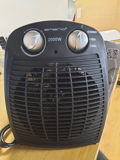 288424 - EMERIO Ngrohës i Vogël FH-106737.2, 2000 W, për 25 m², 2 Nivele Ngrohjeje, Funksion Ventilatori, Termostat, Antracit