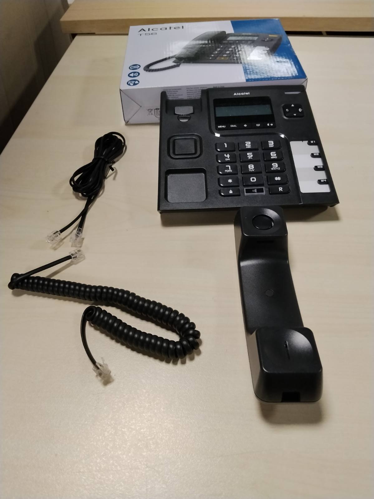 320089 - ALCATEL T56 Telefon fiks me kabllo, Ekran dixhital, Funksion pa duar, Regjistri i thirrjeve, Butoni i rithirrjes, 4 butona të thirrjes së shpejtë, I zi