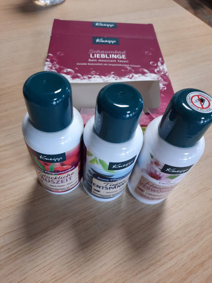 319010 - KNEIPP Set Dhurate Bubble Bath Favorites - 3 aditivë për banjo, 2x Banjë me Bubble Care Aroma 100 ml, 1x Banjë me Krem 100 ml