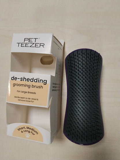 317679 - PET TEEZER Furçë për kujdesin e qenve, vjollcë/gri