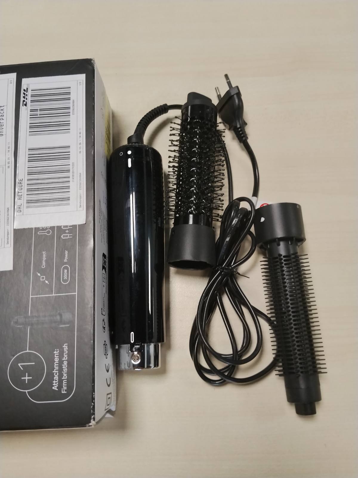316908 - BRAUN Furçë me ajër të nxehtë AS1.5, 300 W, 3 cilësime nxehtësie/shpejtësie, Furçë termike e rrumbullakët, e zezë, BRAS150E