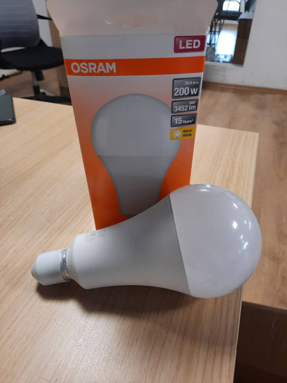 198056 - OSRAM LED Star Classic A200, Llambë LED me Acar, Bazë E27, E Bardhë e Ngrohtë (2700K), 3452 Lumen, Ekuivalente me Llambat Inkandeshente 200W, Pako prej 1