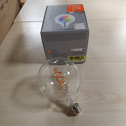 198001 - LEDVANCE Llampa LED Inteligjente me Wi-Fi, E27, Ngjyra RGB të Ndryshueshme, Formë Globi, Filament me Ngjyra, Zëvendësim për Llambat 30W Inkandeshente, e Kontrollueshme me Alexa, 1 Pako