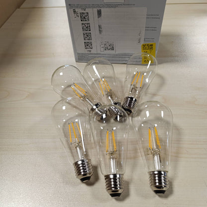 215330 - ANWIO Llambë LED Vintage Edison 4W E27 ST64, ekuivalente me llamba inkandeshente 40W, 470lm, 2700K, paketë me 6 copë