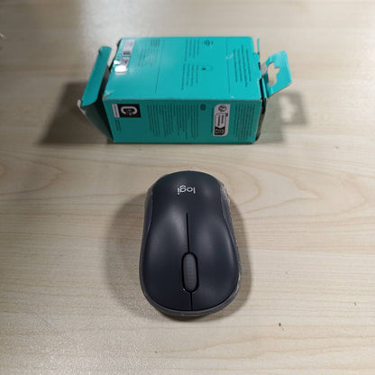 276897 - LOGITECH Maus pa Tel M185, 2.4 GHz, Marrës Mini USB, Jetëgjatësi Baterie 12-mujore, Rezolucion 1000 DPI, Ambidextrous, i Pajtueshëm me PC, Mac, Laptop - Gri/e Zezë