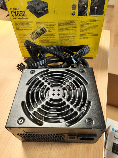 319783 - CORSAIR Furnizim me energji CX650 ATX 650W, i çertifikuar 80 Plus Bronze, zhurmë e ulët, kabllo të thurura, jo-modulare, BE, ngjyrë e zezë