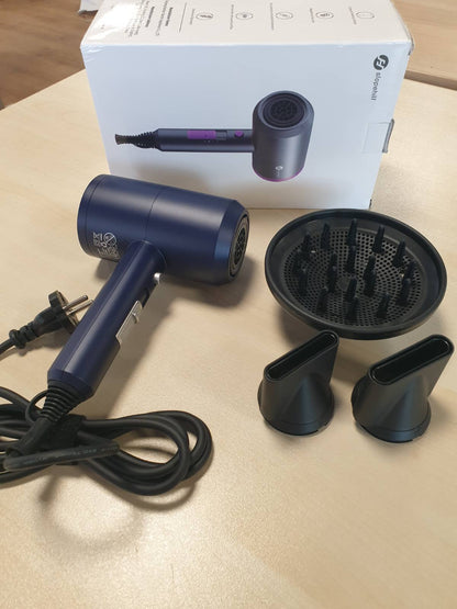 315799 - Slopehill Tharëse flokësh jonik me motor AC (1800W, tharje të shpejtë, 3 përqendrues dhe difuzues, 3 cilësime temperature, 2 shpejtësi, blu e errët)