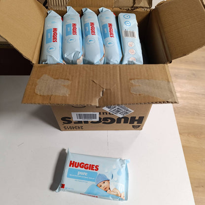 316227 - HUGGIES Peceta higjienike për fëmijë Pure, 18 pako me nga 48 peceta