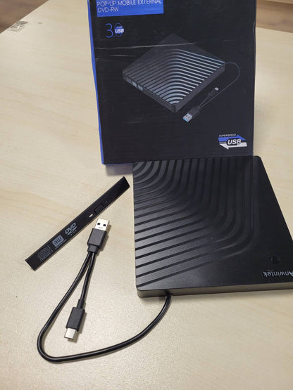 273938 - LAZMIN112 Njësi DVD e Jashtme, USB3.0/USB2.0 5 Gbit/s, Kuti Disku Optik për Laptop për Njësi DVD-RW 12.7 mm/9.5 mm