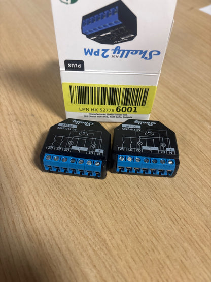 292580 - SHELLY Plus 2PM, Ndërprerës me Stafetë Inteligjente Wi-Fi me 2 Kanale, Automatizim në Shtëpi, Aksesori Google Home Alexa, Aplikacioni iOS Android (Pako me 2 pjesë)