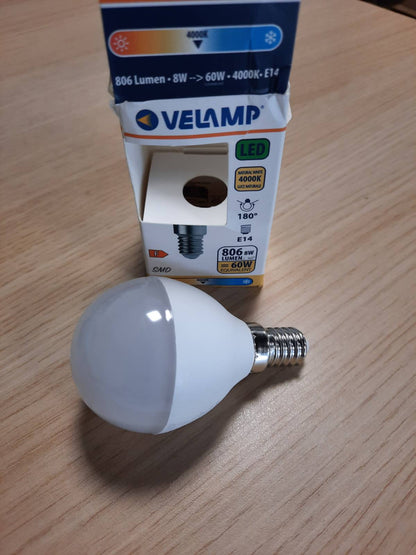 225321 - LLAMBË LED SMD, glob P45, 8W/806lm, bazë E14, 4000K