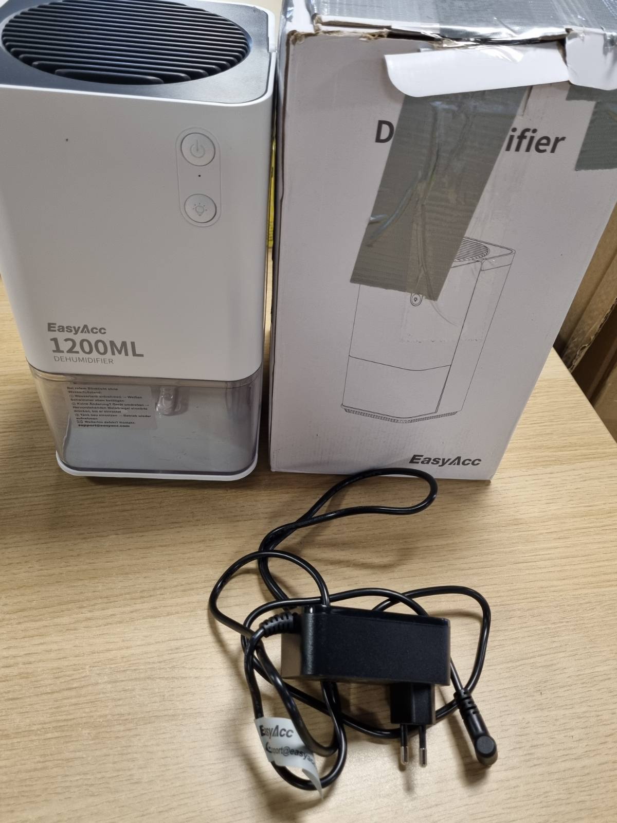 292933 - EASYACC Tharëse ajri elektrik 1200ml, Tharëse ajri e vogël dhe e qetë portativ që kursen energji 0.96kw/24H me fikje automatike dhe modalitet gjumi për apartament, banjo, bodrum