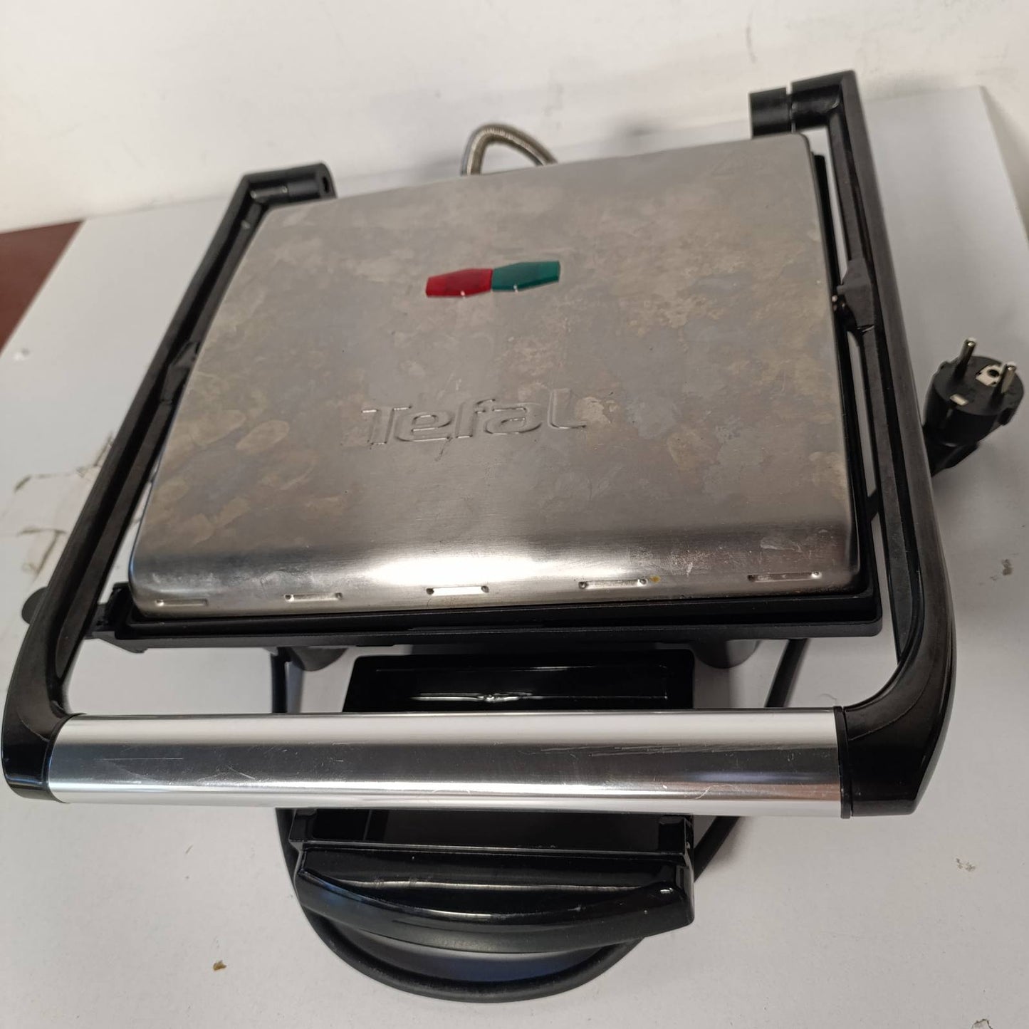 288278 - Tefal Inicio GC241D Skarë me Kontakt, Skarë Elektrike/Tostë Sanduiçi, Pjekje në Skarë me Pak Yndyrë, Panini, Bukë e Thekur, Biftek, Perime, Pjata Skare Jo-Ngjitëse, 2000W, 36.3x10.8x33.2cm, Çelik Inoks/E Zezë