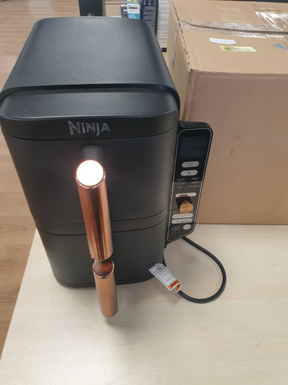 288109 - NINJA Fritezë me ajër Double Stack XL, 9.5L, 2 sirtarë, 4 nivele gatimi, 6 funksione, 8 racione, e zezë/bakër (SL400EUCP)