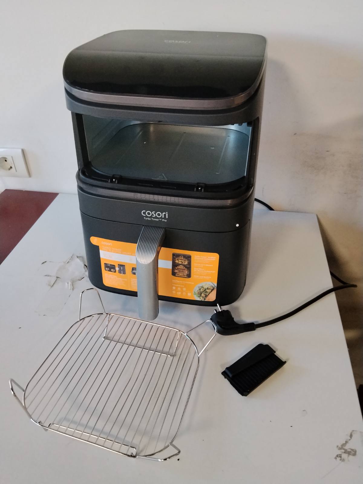 288087 - COSORI Turbo Tower Pro Smart, Fritezë ajri me dy shtresa 10.8 L, DualBlaze, gri-argjendtë