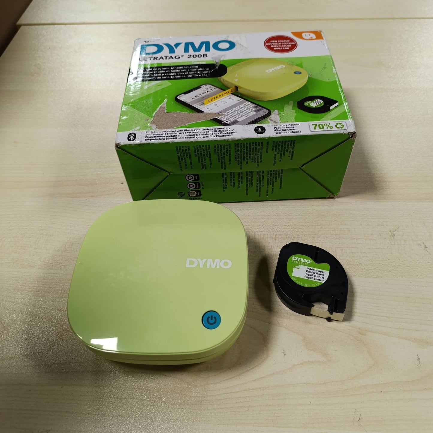 276567 - DYMO Printer Etiketash LetraTag 200B me Bluetooth, Printer Kompakt, Lidhet me Bluetooth, Përfshin 1 x Shirit Etiketash Letre në të Bardhë, Ngjyrë e Verdhë Fëstëku