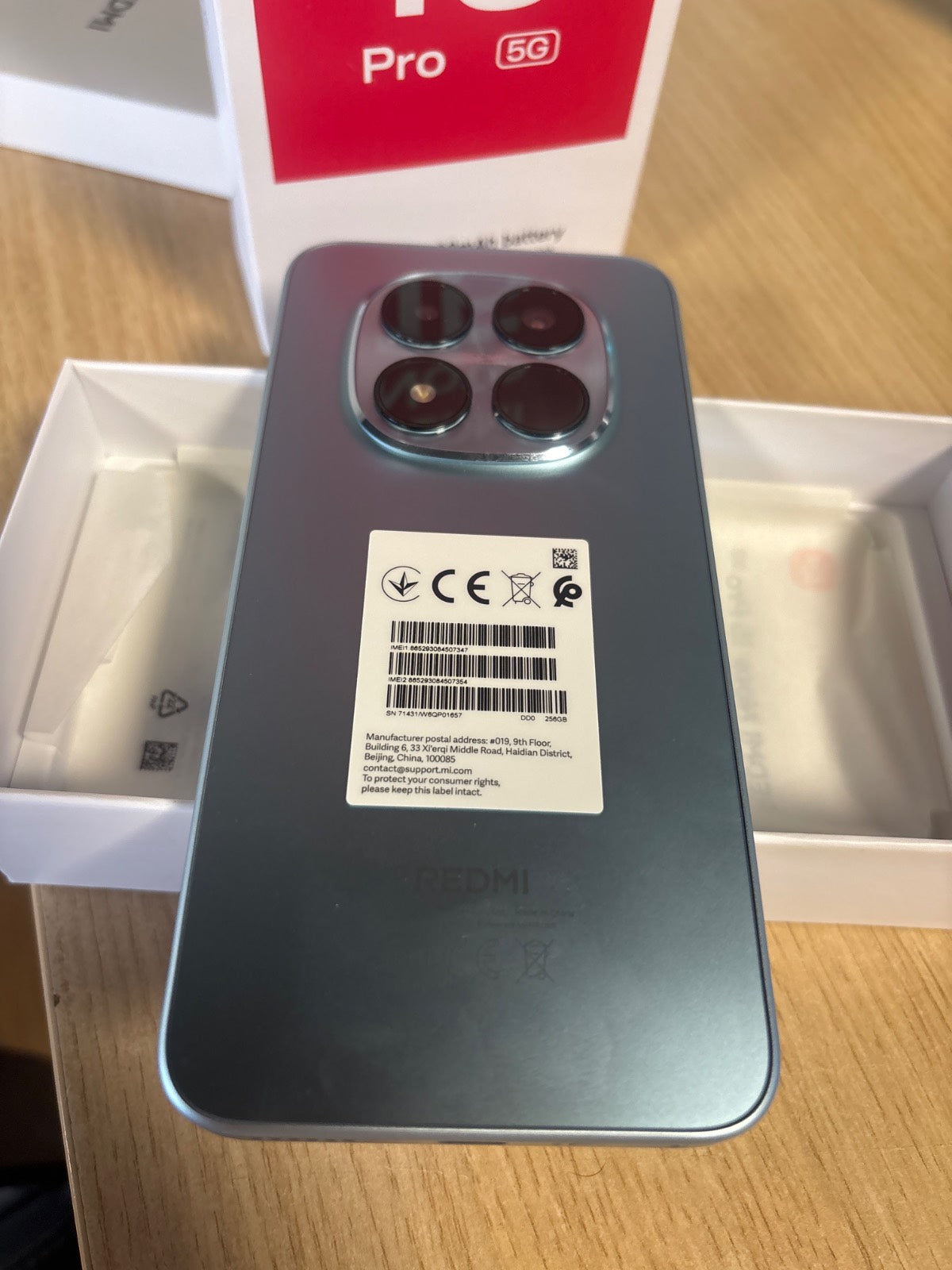 319291 - XIAOMI Telefon inteligjent Redmi Note 15 Pro 5G (8+256 GB) – Telefon Android, bateri 6580 mAh, rezistencë ndaj pluhurit dhe ujit IP66/IP68, kamera 200 MP, ekran AMOLED 6.83", ngjyrë Glacier Blue