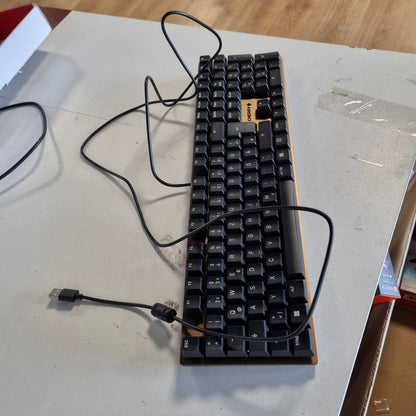 319525 - CHERRY KC 200 MX Tastierë mekanike zyre, pllakë metalike anodizuar, QWERTZ, me tela, çelësa MX2A Silent RED, e zezë/bronz