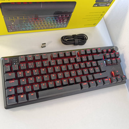 319388 - CORSAIR Tastierë Mekanike K70 CORE TKL RGB Wireless, Ten-Taksë, Çelësa Linearë MLX Red v2, Amortizim Zhurme, QWERTZ DE, E Zezë
