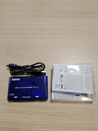 296401 - HAMA Lexues Kartash USB 2.0 35-në-1 (SD/SDHC/SDXC, CF, microSD/SDHC/SDXC) blu