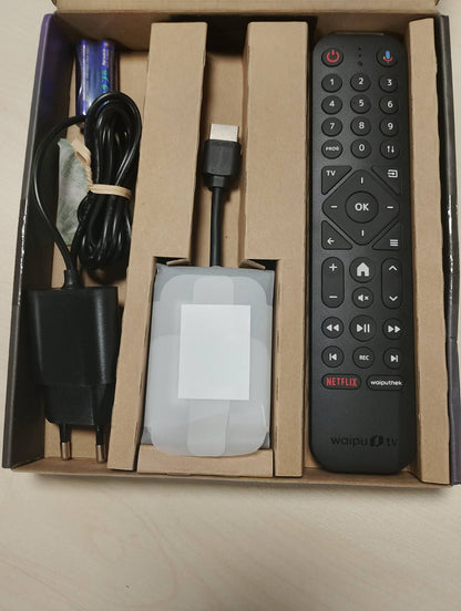 276268 - WAIPU.TV STICK (GJENERATA E 2-TË) | TELEKOMANDË ME NDRICIM NGA PRAPA | WIFI | LAN | HDMI | 4K | HDR10+ | DOLBY ATMOS | KUPO 3 MUJORE, 300 KANALE TELEVIZIVE DHE 40,000 FILMA DHE SERIA