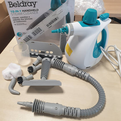 293178 - BELDRAY Pastrues me avull 10-në-1 për pllaka banjoje, pasqyra dhe dritare, 1000W, ngjyrë turkeze