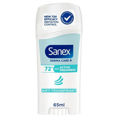 295687 - Sanex Derma Care+ Active Fresh – Deodorant antiperspirant në formë stik, me mbrojtje deri në 72 orë.