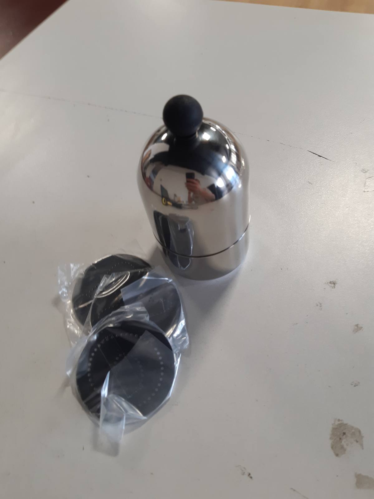 292859 - Paderno Set për përzierje kakaoje, 7 copë, me 7 shabllone, çelik inox, argjend
