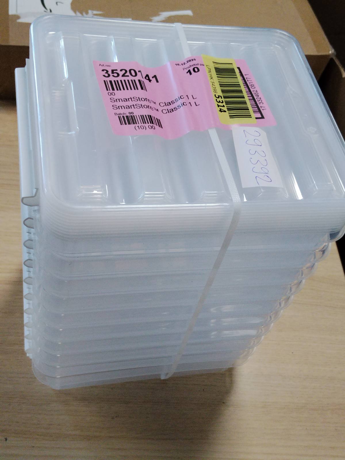 293392 - SMARTSTORE - 10 Kuti Ruajtjeje me Kapakë Classic 1L (21x17x6cm) | Kuti Plastike për Ushqim me Kapakë dhe Qoshe të Përforcuara