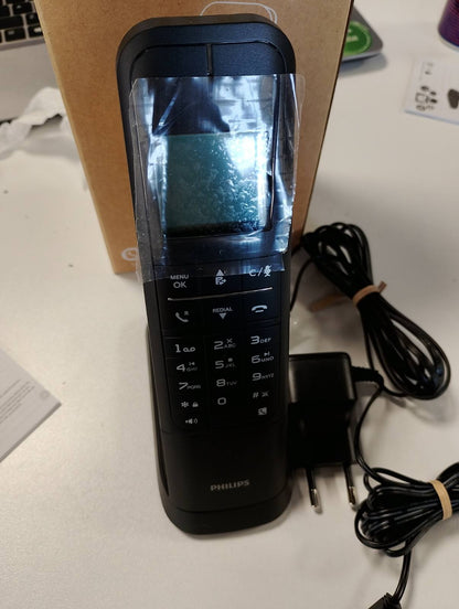 299390 - PHILIPS Telefon fiks pa tel M4751B me sekretari sekretarie, ekran me ndriçim nga prapa, funksion pa duar, bllokim thirrjesh, modalitet ECO, 14 orë kohë bisede, i montueshëm në mur