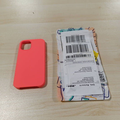 269513 - kwmobile Mbrojtëse telefoni për iPhone 12 mini, mbulesë silikoni - karikim pa tel - koral i ndritshëm