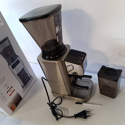 277362 - CASO BaristaChef Inox, mulli elektrik kafeje, mulli konik prej çeliku inox, 48 cilësime të sakta bluarjeje