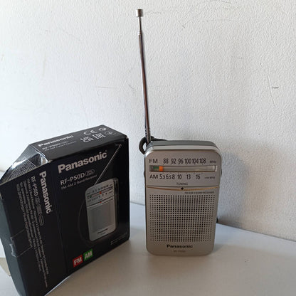 296103 - RADIO XHEPI PANASONIC RF-P50DEG-S ME RRIP MBAJTËS, FUNKSIONON ME BATERI, ARGJENDI