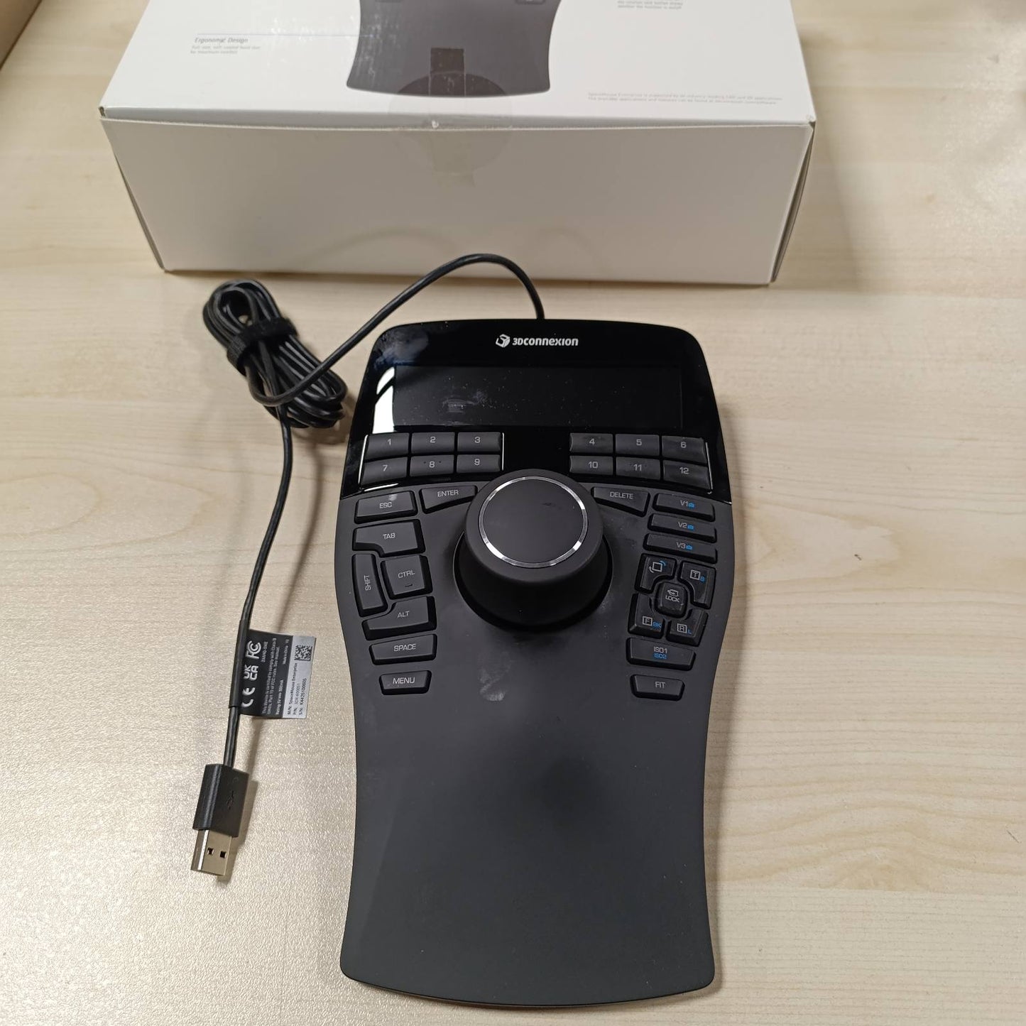 267520 - 3DCONNEXION SpaceMouse Enterprise, Maus 3D, Me tel, Ekran LCD, I zi