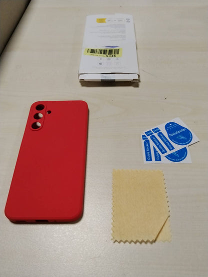 296452 - THIYUFUNS Mbulesë për Samsung Galaxy A16 5G / 4G me 2 mbrojtëse ekrani, TPU Silikon i lëngshëm, rezistent ndaj goditjeve, për Samsung Galaxy A16 5G / 4G (6.7") - E kuqe