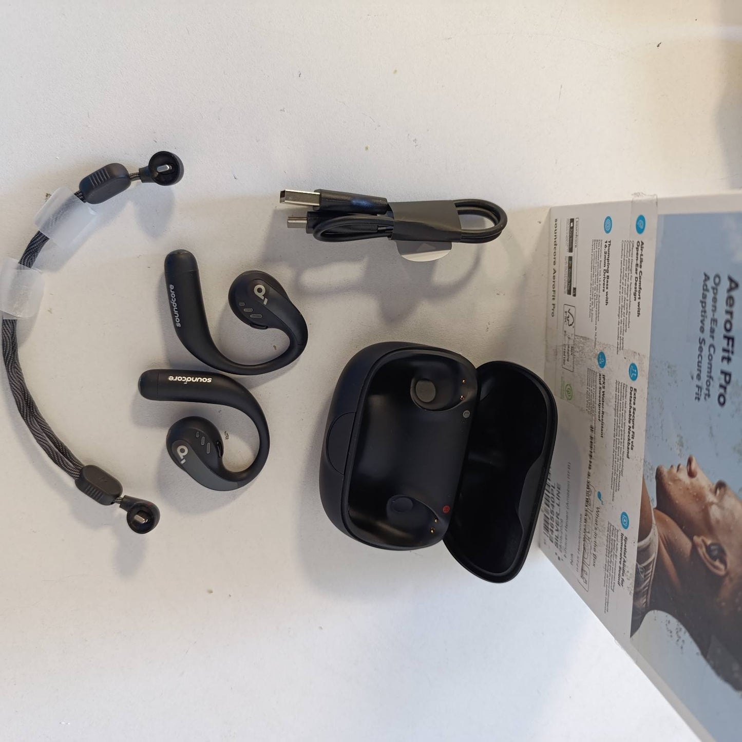 272692 - ANKER Kufje Soundcore AeroFit Pro, me vesh të hapur, ultra të lehta, dizajn ergonomik, tingull intensiv LDAC, Bluetooth 5.3, rezistencë ndaj ujit IPX5, jetëgjatësi baterie 46 orë, aplikacion, pa tel