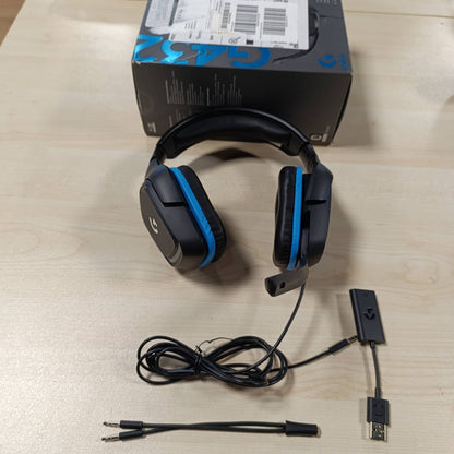 267863 - LOGITECH Kabllo për lojëra G G432 Cuffie, audio surround 7.1, DTS: x 2.0, drajver 50 mm, prizë USB 3.5 mm, mikrofon me flip-to-mute, lidhje, PC/Mac/Xbox One/PS4/Nintendo Switch, Nero/Blu