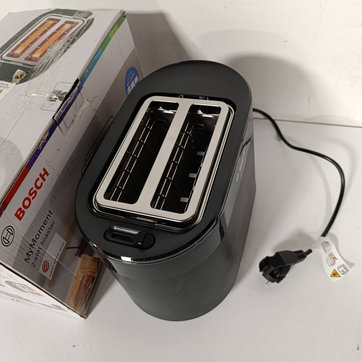 288355 - BOSCH Toaster kompakt MyMoment TAT2M123, 800 W, ngrohës i integruar për bukë, funksion shkrirjeje, fikje automatike, perfekt për 2 feta, e zezë mat