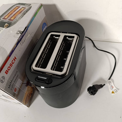 288355 - BOSCH Toaster kompakt MyMoment TAT2M123, 800 W, ngrohës i integruar për bukë, funksion shkrirjeje, fikje automatike, perfekt për 2 feta, e zezë mat