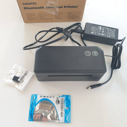 309678 - SVANTTO Printer Etiketash Bluetooth 4x6, Termik DHL për Etiketa Transporti 100 x 150 mm, i pajtueshëm me iOS Android Windows Mac, i Zi