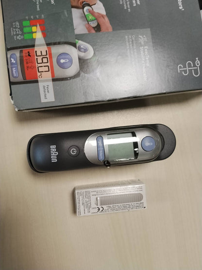 302891 - BRAUN Termometër veshi ThermoScan 7, Teknologjia e saktësisë së moshës, ekran dixhital me kodim ngjyrash, i përshtatshëm për foshnjat dhe fëmijët