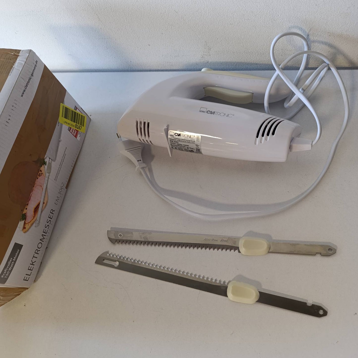 288405 - Clatronic Thikë Elektrike, Teh Çeliku Inoks, Motor 150W, I Përshtatshëm për Çelik Inoks dhe Lavatriçe Enësh, EM 3062