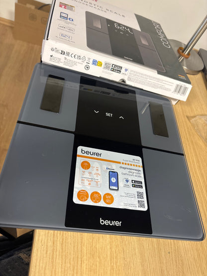 289807 - BEURER Peshore personale BF 500 me Bluetooth, kapacitet deri në 180 kg, ekran XL, matje e dhjamit të trupit, masës muskulore, kërkesës për kalori, transferim të dhënash në Apple Health
