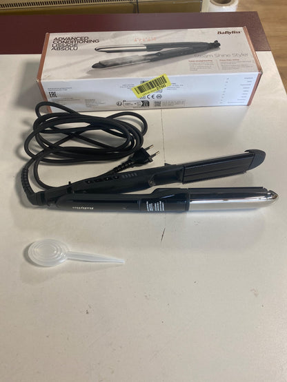320889 - BABYLISS Steam Shine – Drejtues me Avull me Pllaka Qeramike Turmalinë XL për Drejtim të Shpejtë dhe Pa Mundim, Funksion Jonik Kundër Kaçurrelave për Flokë të Shkëlqyer dhe të Lëmuar, ST496E
