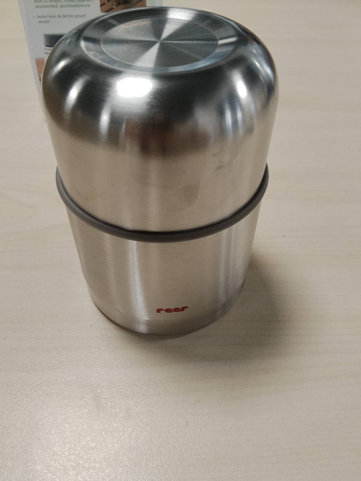 290300 - REER 90430 - Kuti ngrohjeje ushqimi prej çeliku inox me gotë, 350 ml, 1 copë (1 pako)