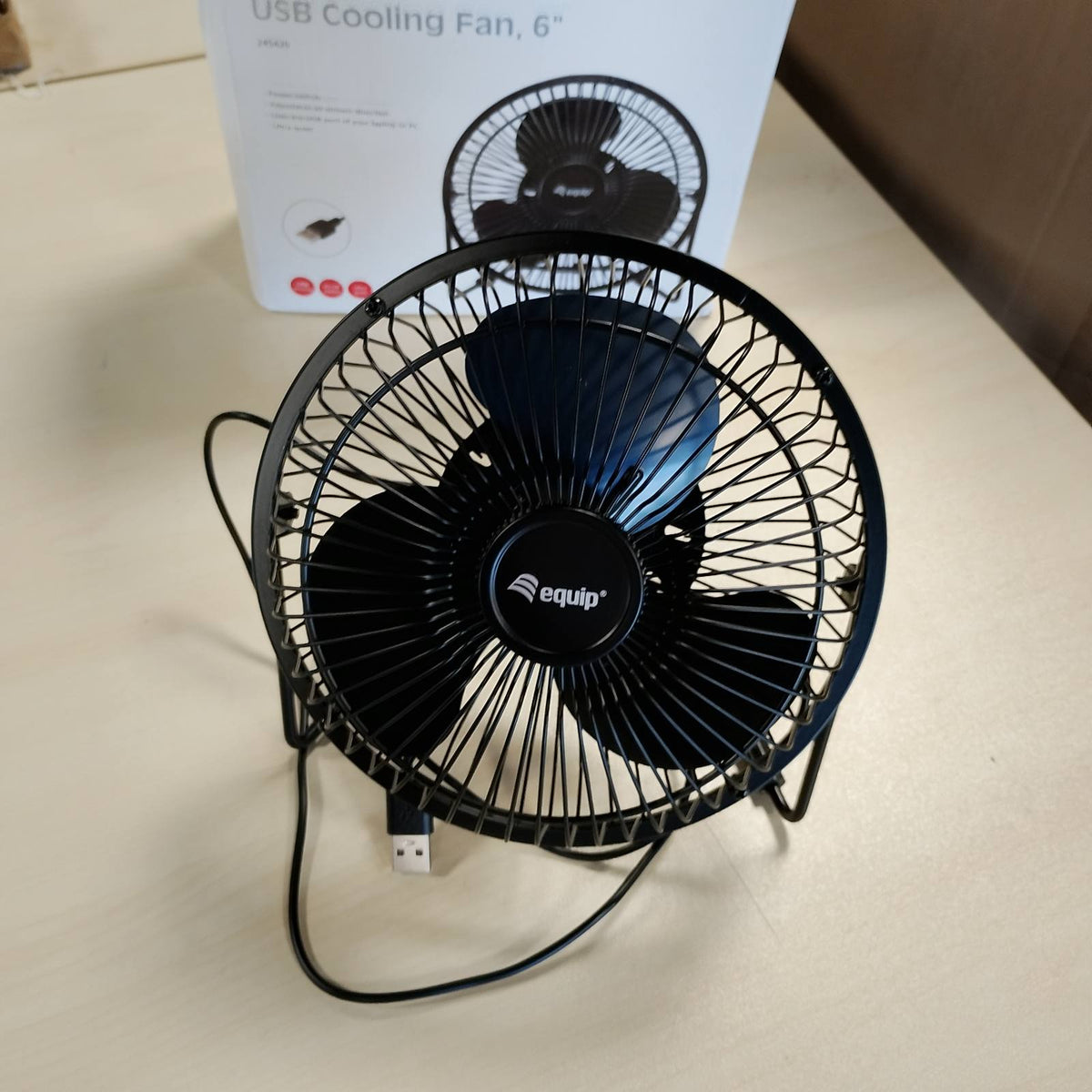 305436 - Equip Ventilator tavoline USB, i zi, me diametër 15 cm