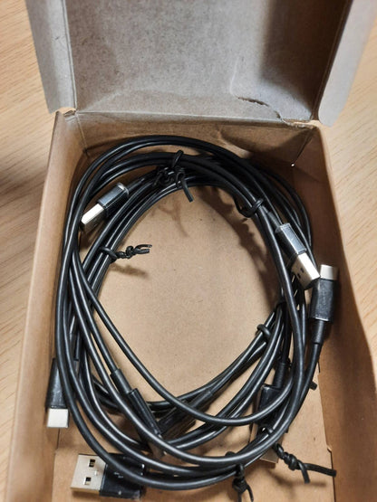 305571 - AMAZON BASICS - 4 Kabllo karikimi të shpejtë USB-C në USB-A 2.0, shpejtësi 480 Mbps, i çertifikuar USB-IF, 0.9 m, e zezë, Pako me 4 copë
