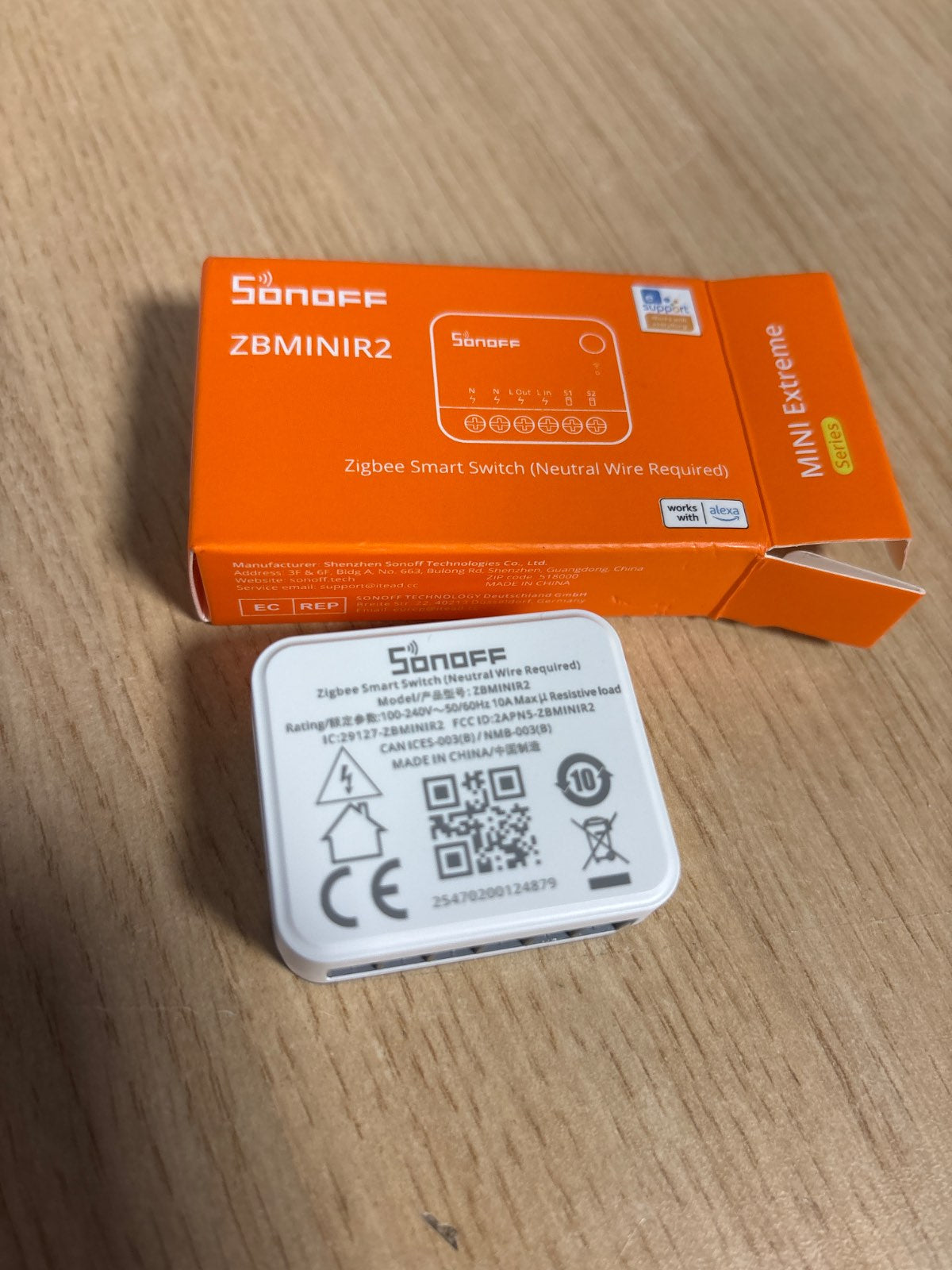 322667 - SONOFF Ndërprerës inteligjent ZBMINIR2, Ndërprerës drite Smart Switch 3.0, Funksionon me Alexa dhe Google Home, Kërkohet qendër, Kërkohet teli neutral